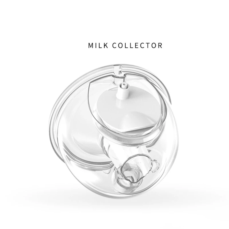 Un recolector de leche, que es un dispositivo utilizado para recolectar leche de vaca. Parece ser un diseño moderno y transparente con una estructura similar a un embudo que probablemente se ajusta sobre la ubre de la vaca para recoger la leche.
