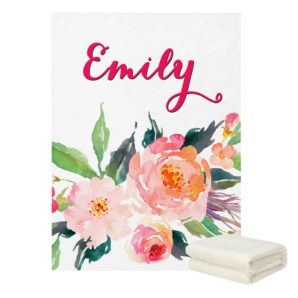 LVYZIHO Manta de bebé personalizada con nombre felpa y regalo - imagen 2