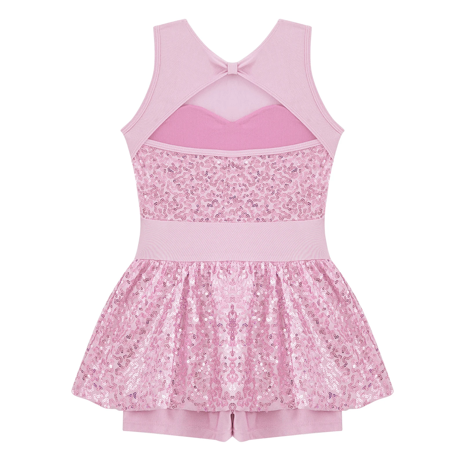 Vestido de tutú de Ballet para niños y niñas, ropa de baile de actuación de escenario con lentejuelas, Bowknot frontal, espalda hueca, fiesta de disfraces de hadas de bailarina - imagen 5