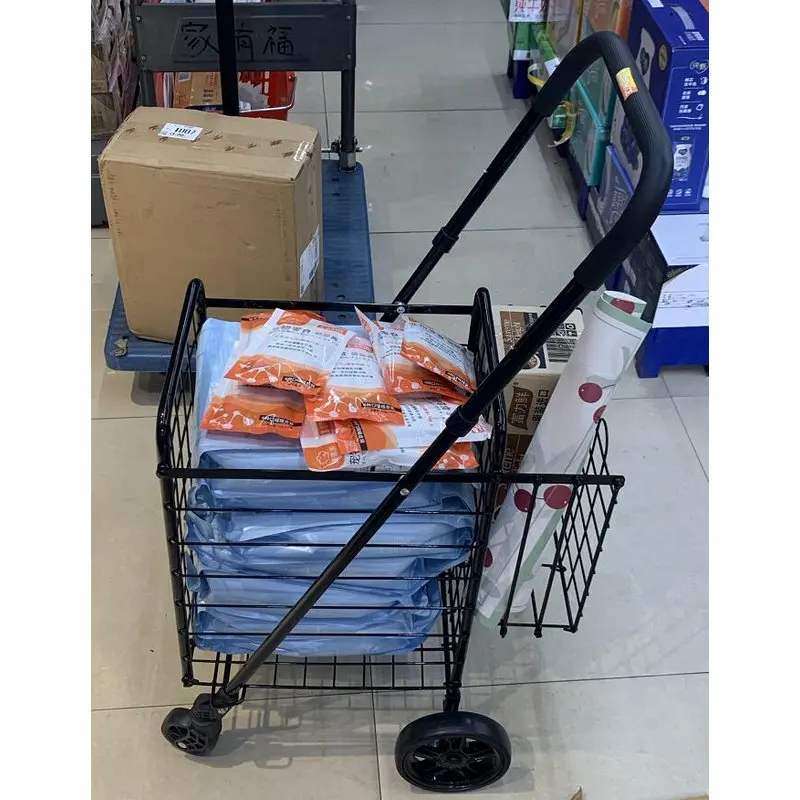 Carrito plegable con cesta delantera 48 L y trasera 10 L, 30 kg - imagen 3