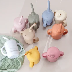 Vaso con pajita de silicona para niños – Plegable y anti-fugas