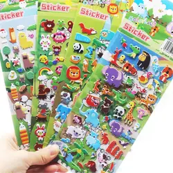 Pegatinas 3D hinchadas para niños, 4 hojas, regalo de cumpleaños, álbum de recortes, dibujos animados de animales para profesores