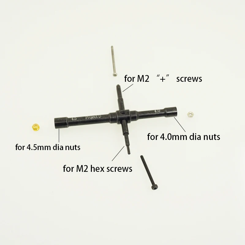 Tamiya-Herramienta de coche de carreras mini 4wd, destornillador hexagonal multifunción, 4,0mm/4,5mm, tuercas de bloqueo, controlador, tornillos M2, 1,5