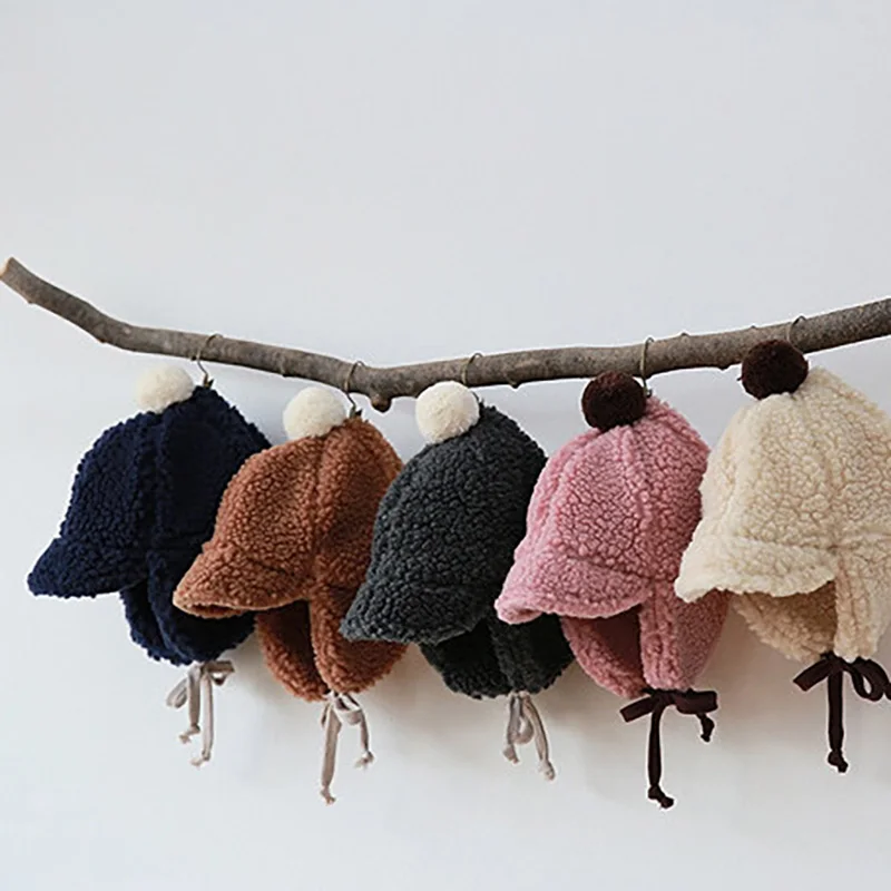 Gorro de piel de peluche para niños y niñas, gorros cálidos para bebés, cubierta para la oreja - imagen 5