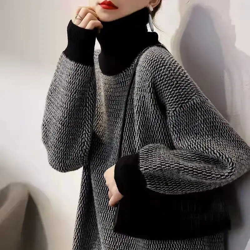 Suéteres de maternidad de punto suave para mujeres embarazadas, sudadera holgada para amamantar, moda coreana, Chic, otoño e invierno, 395 - imagen 4