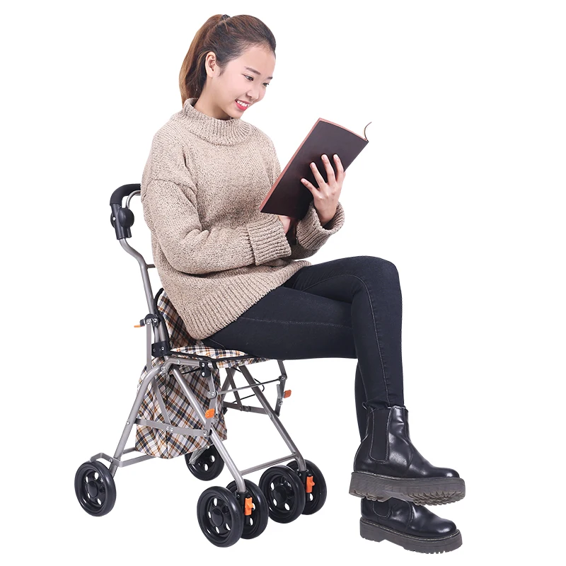 Carrito plegable ligero para compras y andador con ruedas compactas - imagen 5