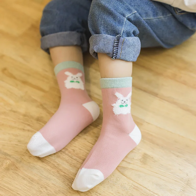 Calcetines transpirables de algodón para niñas y niños