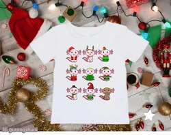 Camiseta infantil Dabbing Axolotl con estampado Kawaii veraniego