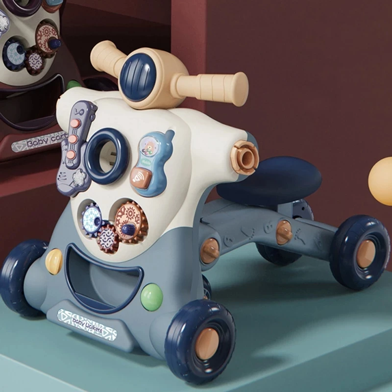 Andador multifunción 3 en 1 para bebé, coche de equilibrio, bicicleta, carrito de cuatro ruedas para niños pequeños, juguetes de aprendizaje ajustables y estables para caminar - imagen 4