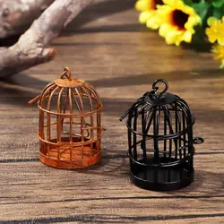 Jaula de pájaros de Metal de hierro para bricolaje, Micro paisaje hueco, escala 1:6, casa de muñecas, Mini decoración de escritorio, decoración del hogar, 1 ud.
