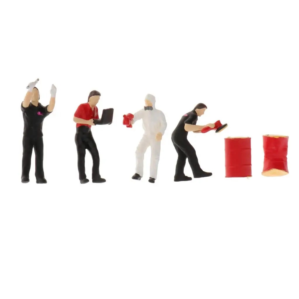 1Set 1/64 Hand Painted Model Tiny People Repairman Worker Character Doll Toys Building Scenery Accessory Table Decor