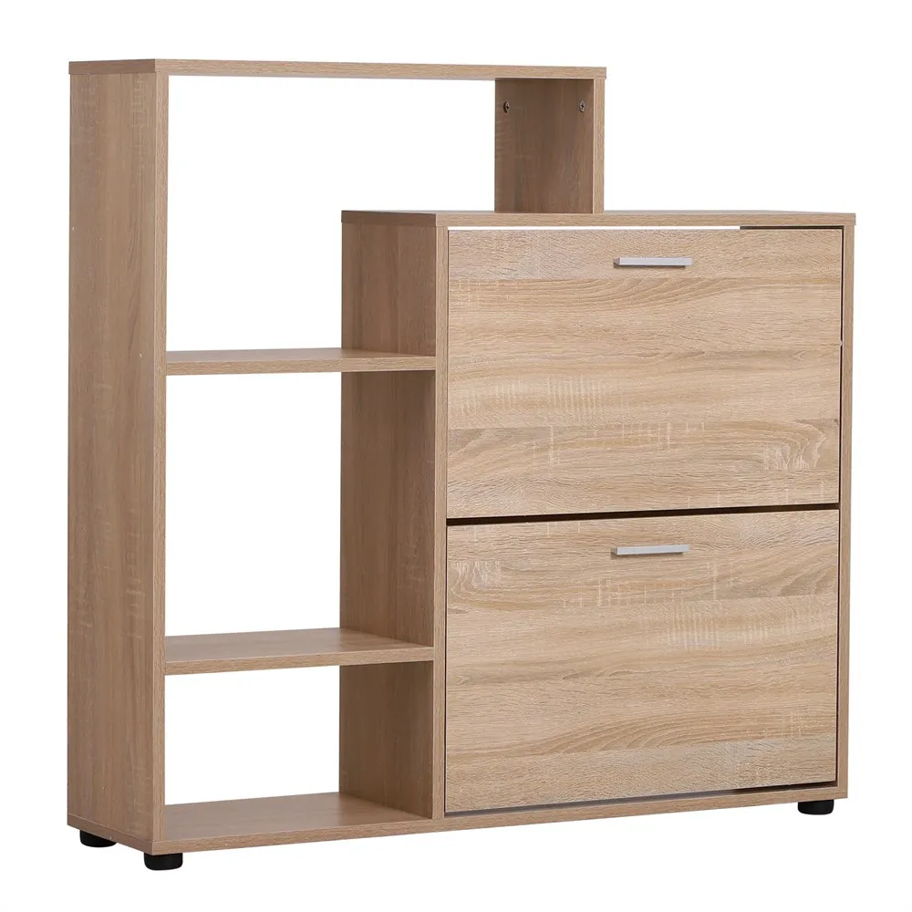 HOMCOM Zapatero de Madera con Estantería y Cubos Armario para Zapatos de Entrada Pasillo Armario Multifuncional de Almacenaje - imagen 3