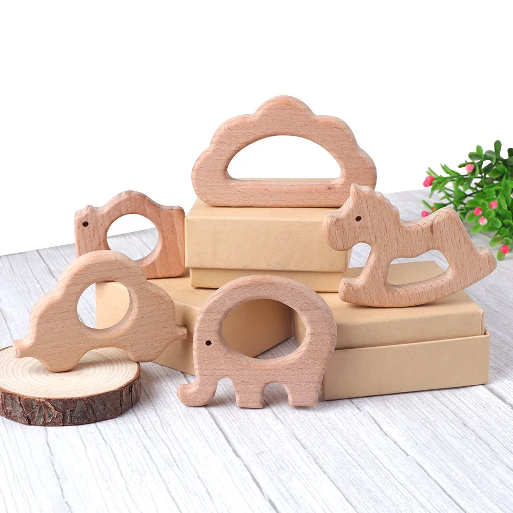 TYRY.HU-mordedor de madera de 1 piezas para bebé, herramientas de dentición para bebé, cuidado orgánico, juguetes para bebé, mordedor de dentición de madera Natural - imagen 5