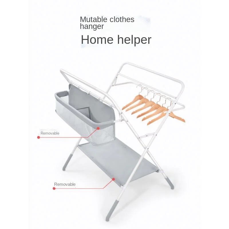 LazyChild-cambiador de pañales plegable para recién nacido, Mesa para el cuidado del bebé, estante de ropa de altura ajustable, nuevo, 2023 - imagen 4