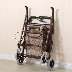 Andador carro de compras con frenos – Plegable cuatro ruedas