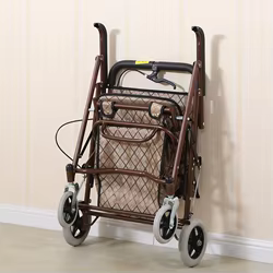 Andador carro de compras con frenos – Plegable cuatro ruedas