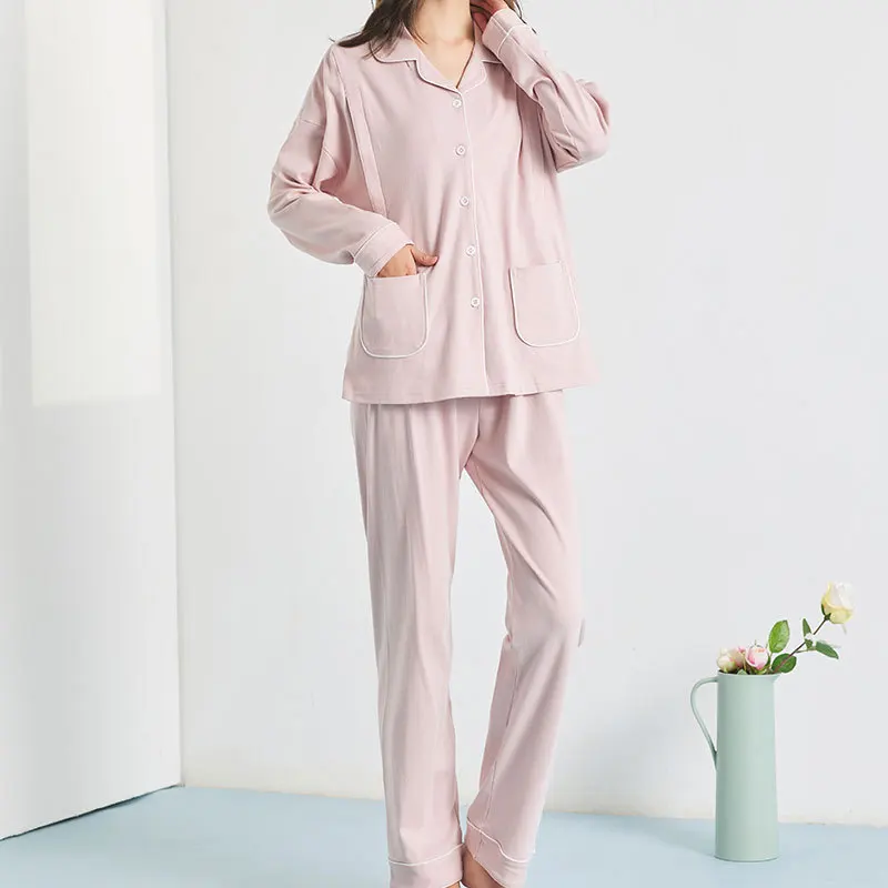 Camisón de maternidad de algodón para lactancia, ropa de dormir para amamantar, pijama de embarazo, Primavera - imagen 4