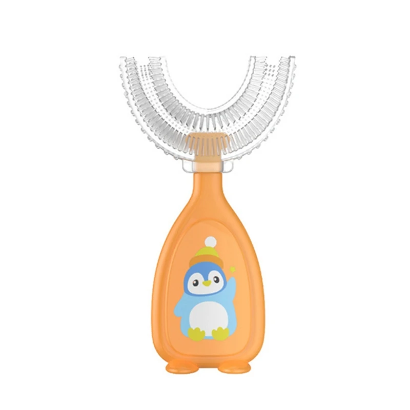 Cepillo de dientes en forma de U para niños, Limpieza de dientes de entrenamiento de silicona suave, boca completa, para niños de 2 a 12 años - imagen 4