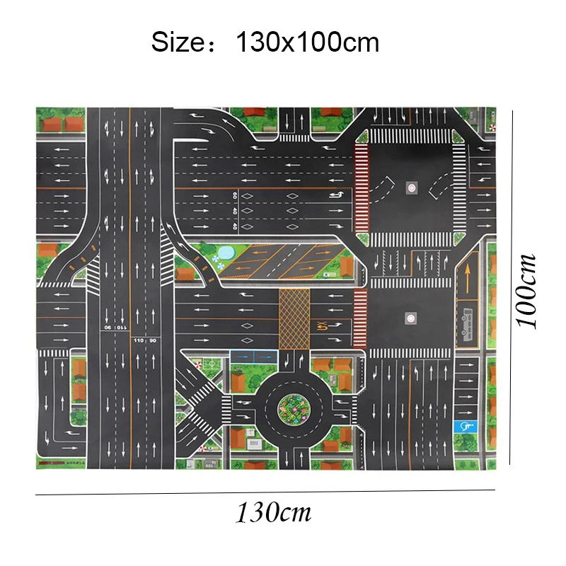 130x100cm map road