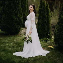 Vestido de maternidad de encaje y gasa para embarazadas