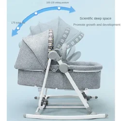 LazyChild Cuna 4 en 1 con mecedora convertible para bebé