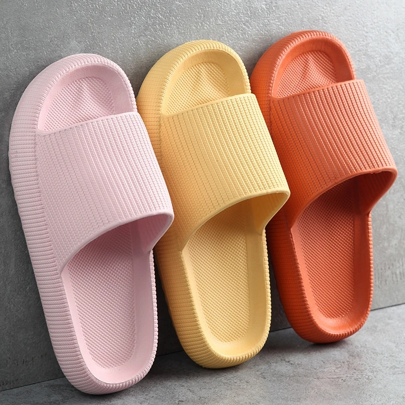 Zapatillas de plataforma gruesa para mujer, chanclas de baño suaves de EVA, antideslizantes para amantes del hogar, zapatos de verano, SH426 - imagen 2