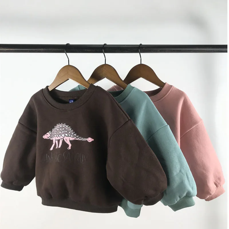Otoño niños bebés niñas sudaderas con capucha Cool Dinosaur Plus polar niños jersey cómoda sudadera - imagen 3