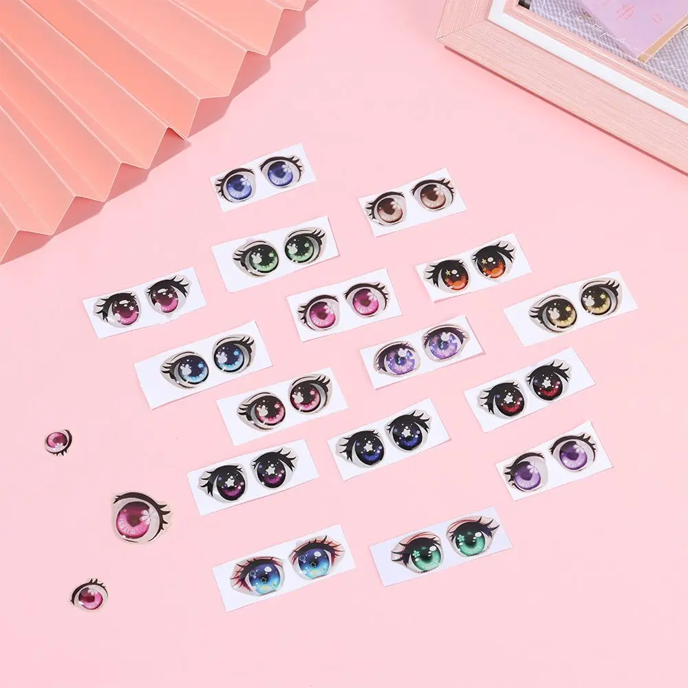 5 pares de pegatinas de ojos de dibujos animados de estrella de conejo, estatuilla de Anime, accesorios de ojos de muñeca, parche de órgano facial, calcomanías de cristal de arcilla DIY - imagen 5