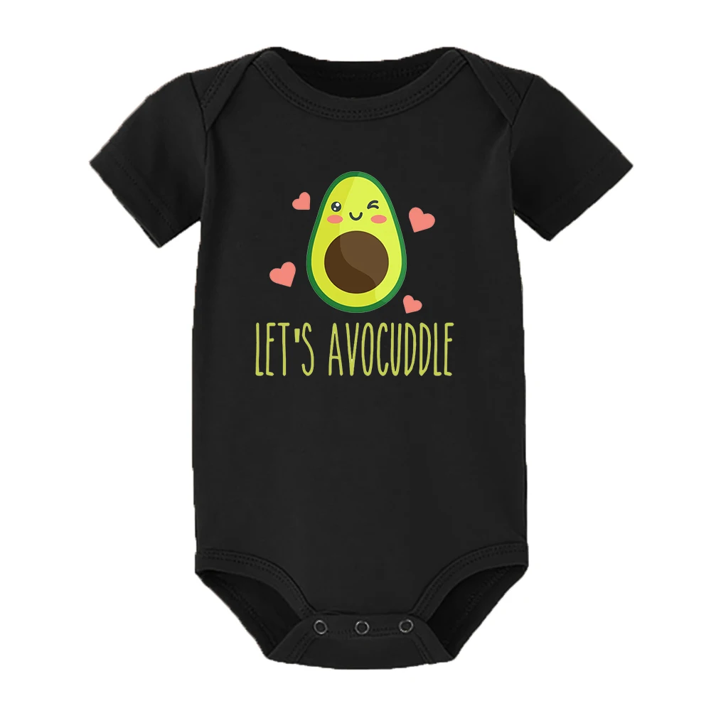 Let's Avocuddle-body de verano para bebé, pelele de manga corta a la moda, bonito y divertido estampado de aguacate, Ropa Neutral de género para bebé - imagen 2