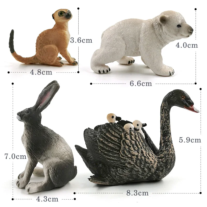 Cisne Negro caballo oveja zorro ciervo Meerkat serpiente Rana gato estatuilla hogar Decoración figura en miniatura para decoración de jardín moderna Accesorios - imagen 3
