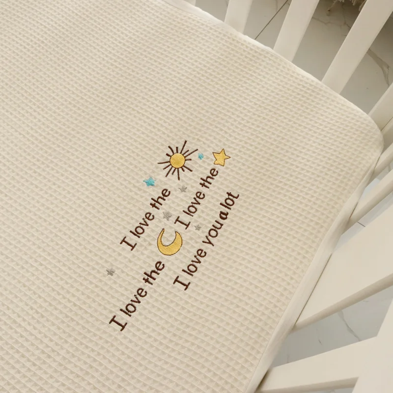 Funda de colchón para cuna de gasa doble tipo gofre, estera de cifrado gruesa de algodón puro, sábanas ajustadas para cuna de bebé de hilo Universal para 4 estaciones - imagen 2