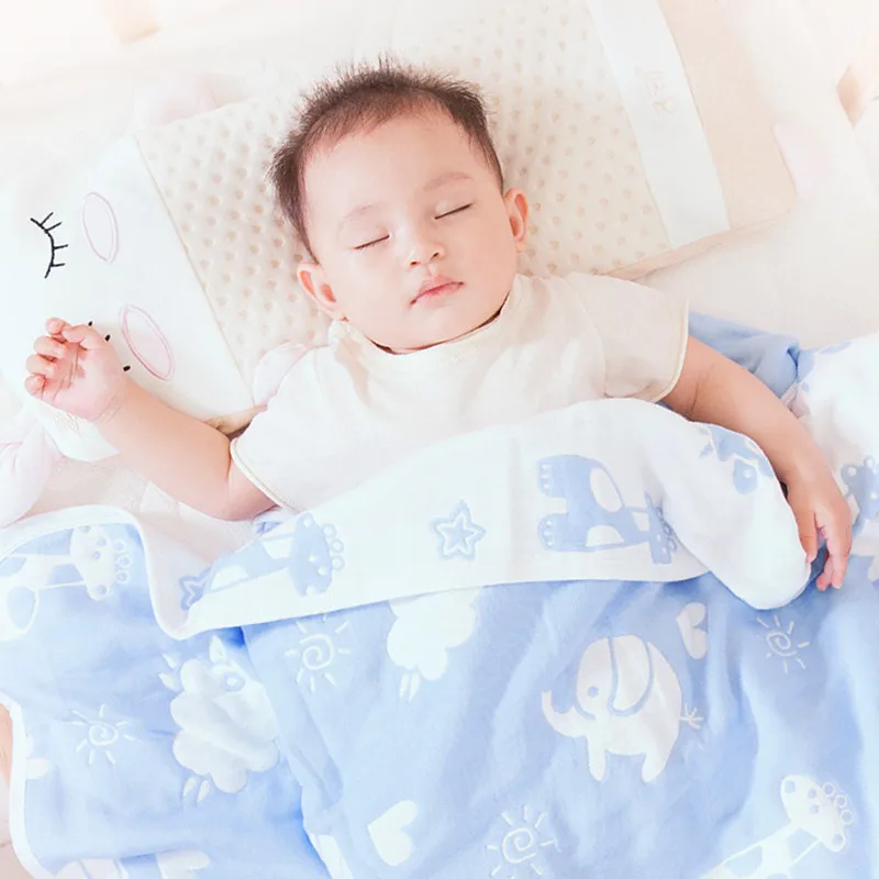 Manta gruesa de algodón de muselina de 6 capas para bebé recién nacido, ropa de cama transpirable para bebé, Toalla de baño para niños, suave y cómoda