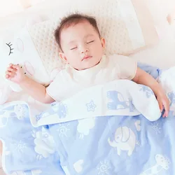 Manta gruesa de algodón de muselina de 6 capas para bebé recién nacido, ropa de cama transpirable para bebé, Toalla de baño para niños, suave y cómoda