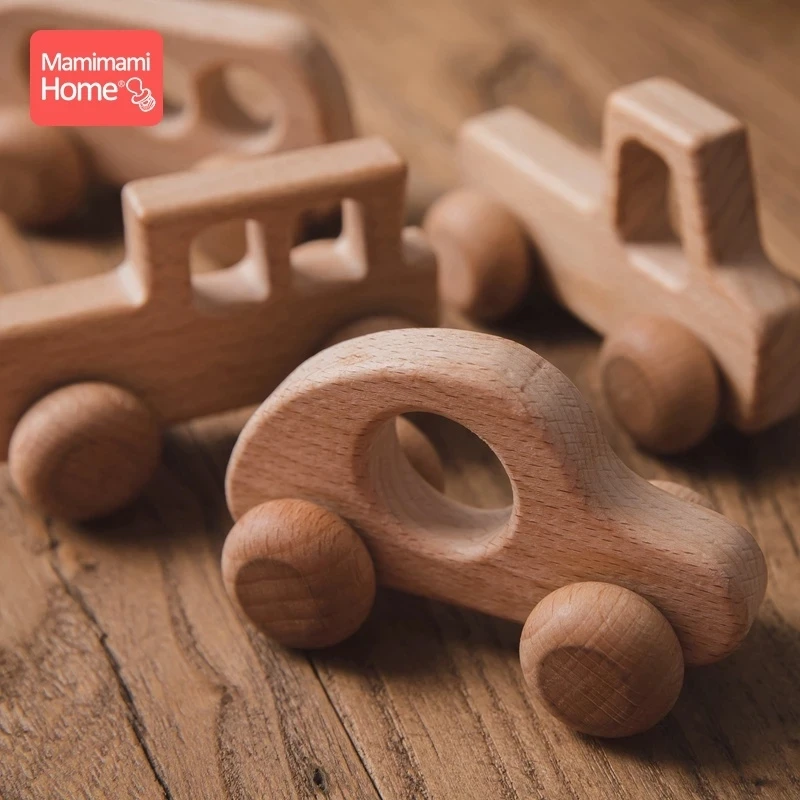 Mordedor Montessori de madera de haya ecológico para bebé