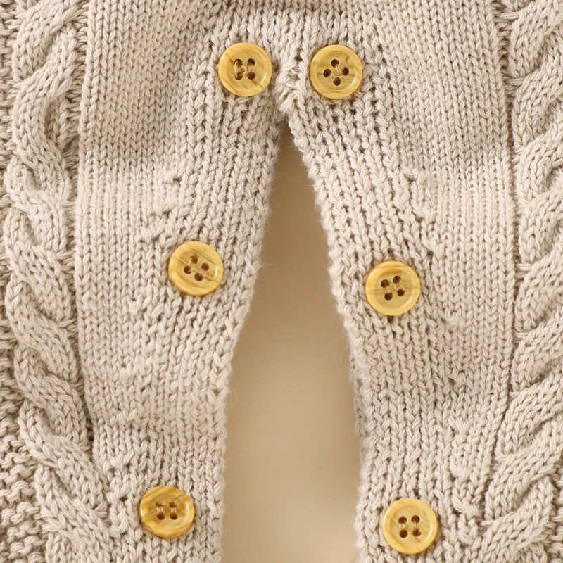 Pelele de punto de algodón para bebé, Mono para recién nacido, niños y niñas, cuello vuelto, ropa infantil de manga larga, otoño - imagen 5