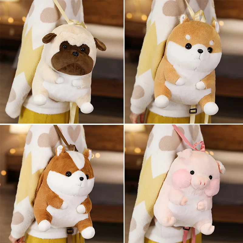Mochila escolar de felpa Shiba Inu para niños - imagen 4