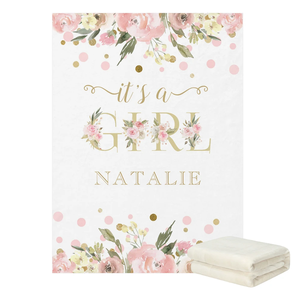 LVYZIHO-Manta de forro polar de franela con nombre personalizado para bebé, niño y niña, animales y flores, 30x40 / 48x60 / 60x80 pulgadas - imagen 3