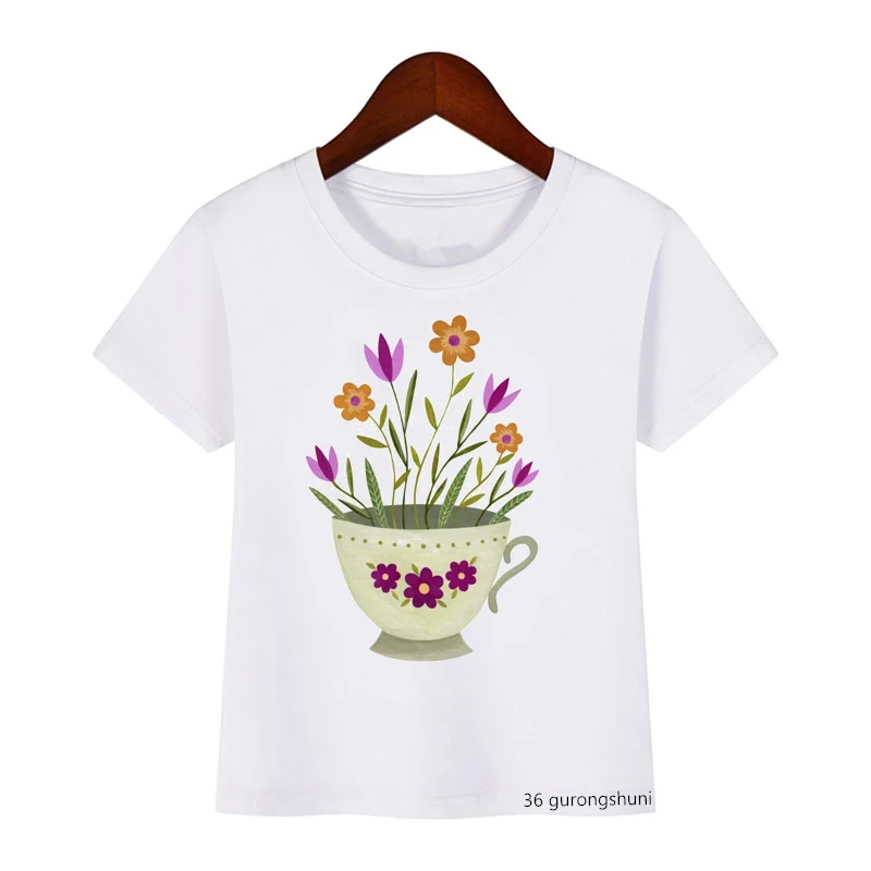 Camiseta con estampado de Casa de tetera para niño y niña, ropa bonita para niño, Tops de manga corta de verano de dibujos animados, venta al por mayor - imagen 5