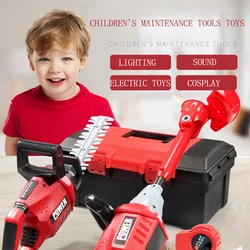 Nuevas herramientas de mantenimiento, sierra eléctrica, soplador de césped, cortacésped, herramientas de mantenimiento de simulación, juego de simulación con juguetes de jardín para niños, regalo