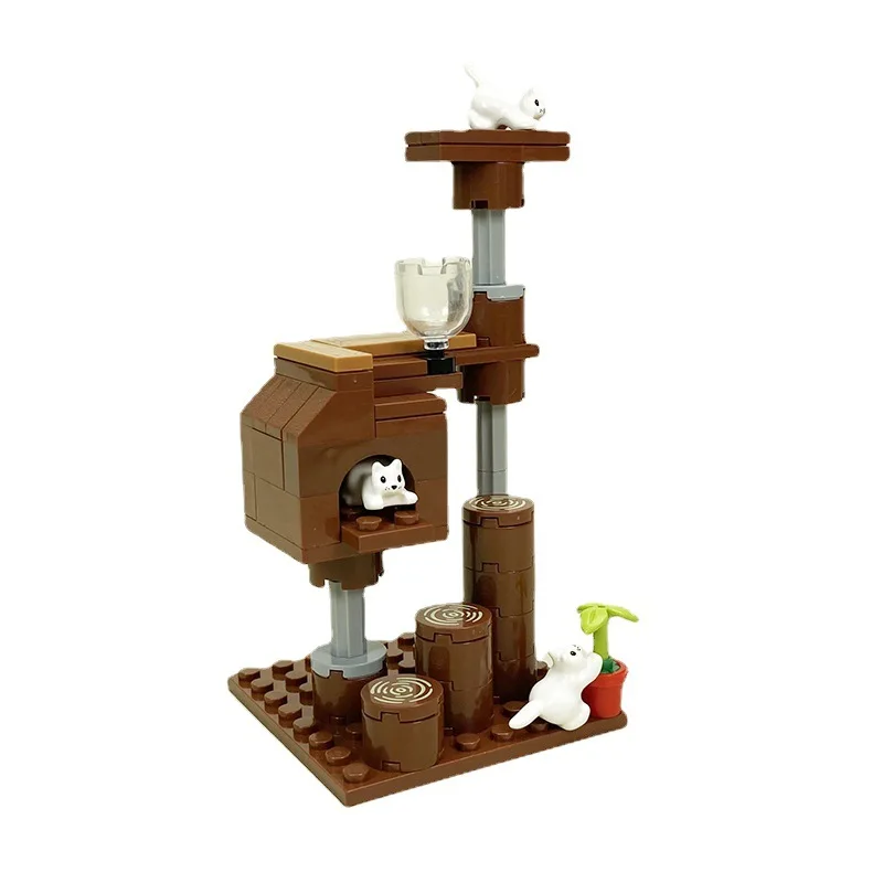 Casa de gatos, piezas multicámara, ensamblaje de gránulos, modelo de bloques de construcción Compatible, regalos educativos para niños, juguetes - imagen 4