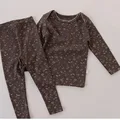 brown blouse set