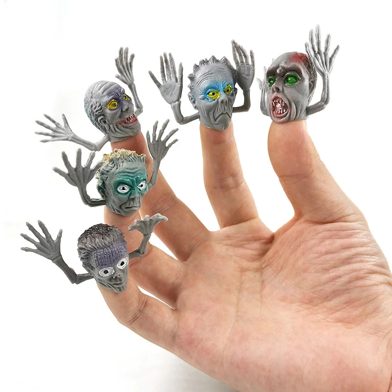 Figuras de dedo de fantasma de Halloween, modelo de descompresión, decoración del hogar artesanal, accesorios de decoración de jardín de hadas en miniatura modernos, 6 uds. - imagen 5