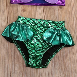 Bikini sirena para niña con diadema lazo 3D de verano