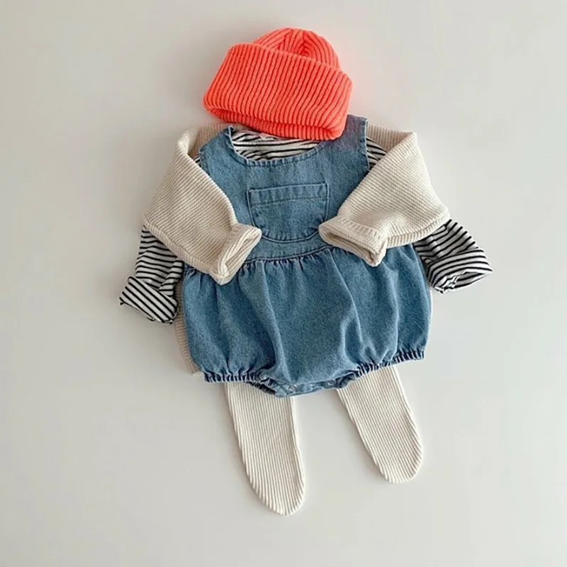 MILANCEL, ropa de primavera para bebés recién nacidos, medias de una pieza a rayas para bebés, pantalones para niños, mallas para niñas - imagen 4