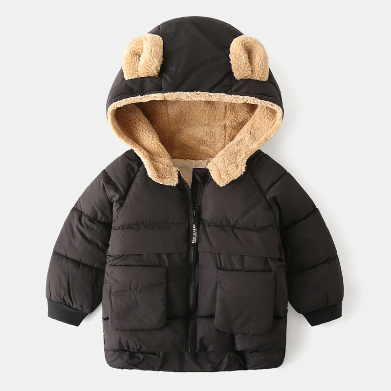 Parka infantil acolchada de terciopelo con capucha - imagen 5