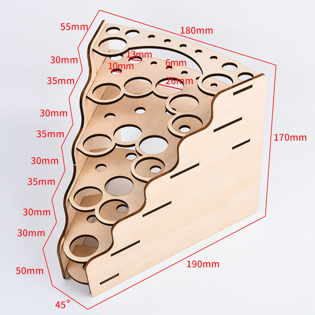 DIY Wood Paint Bottle Rack Modular Organizer Stand Holder Multi Holes 4 Types