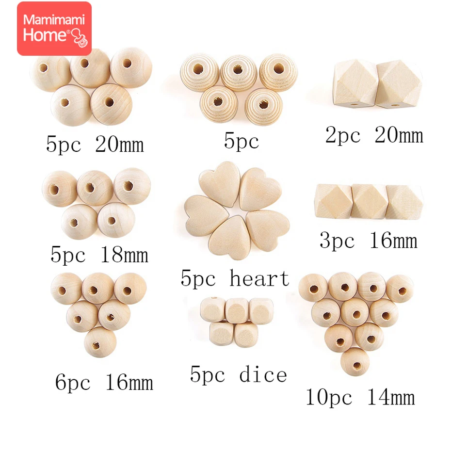 Cuentas de madera para mordedor de bebé, cadena de chupete para hacer roedores de madera, manualidades para recién nacidos, accesorios para cuentas de dentición, regalos de enfermera - imagen 3