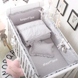 Juego ropa de cama para cuna protector algodón sábana plana suave