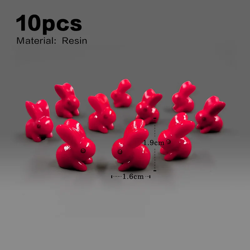 10pcs Red Rabbit