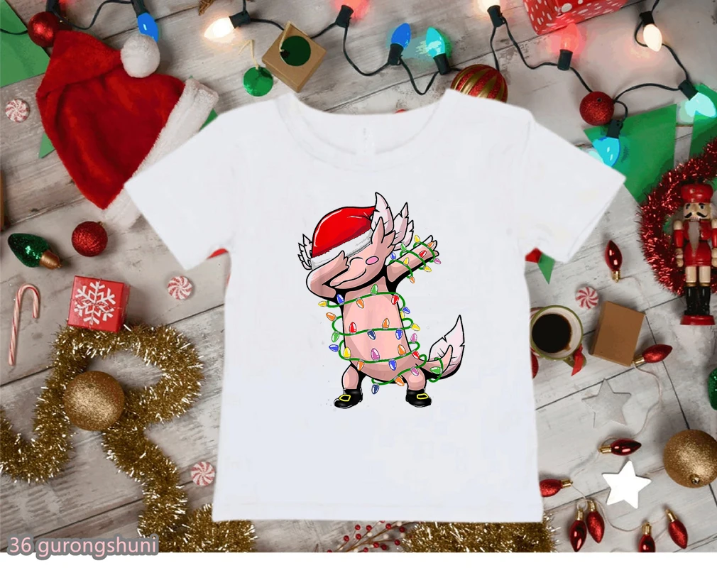 Camiseta infantil Dabbing Axolotl con estampado Kawaii veraniego - imagen 3
